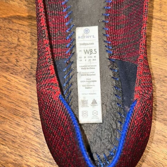 Rothy's The Point Cabernet Herringbone Flat Shoes - Picture 7 of 7